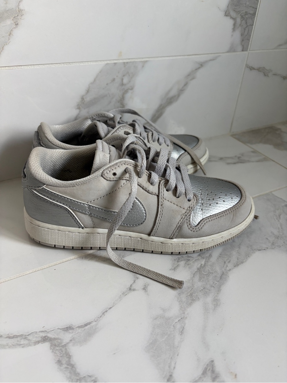 Nike Silver Air Jordans